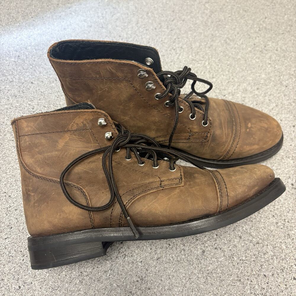 Thursday Boot Company Captain Boots Men’s Size 9 Brown Leather Lace Up Cap Toe